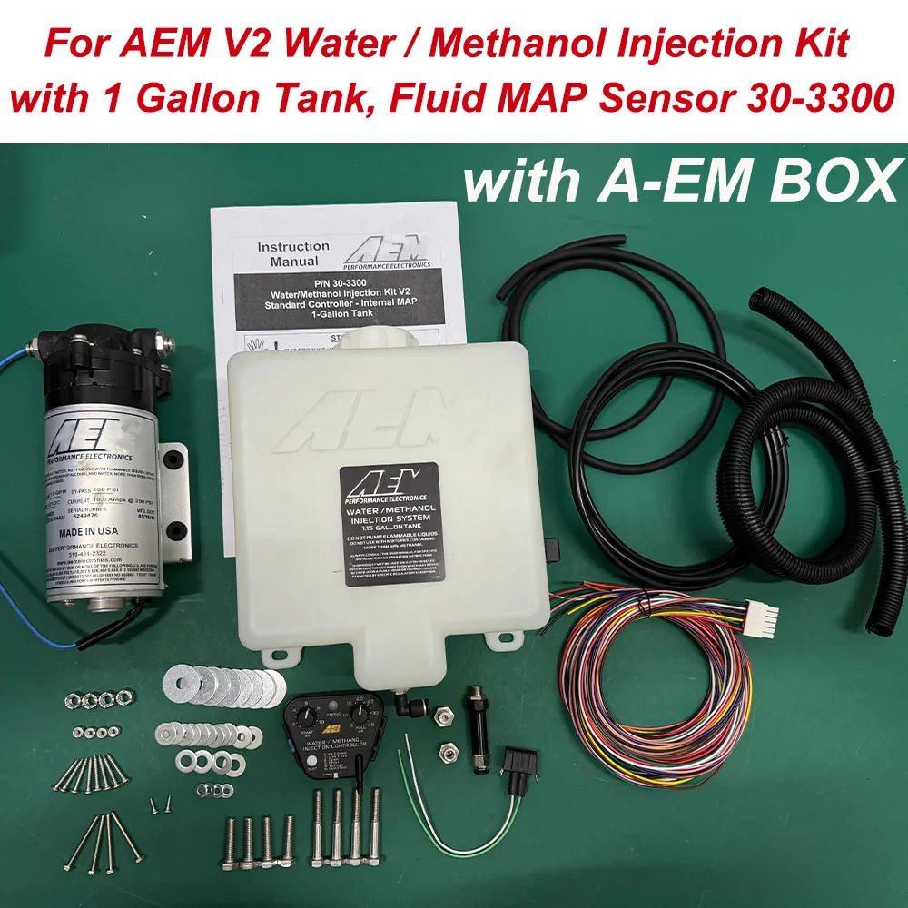 New,for AEM Electronics 30-3300 V2 Water/Methanol Injection Kit 1 Gallon Tank w/ Fluid MAP Sensor 303300, Made In US + Warranty