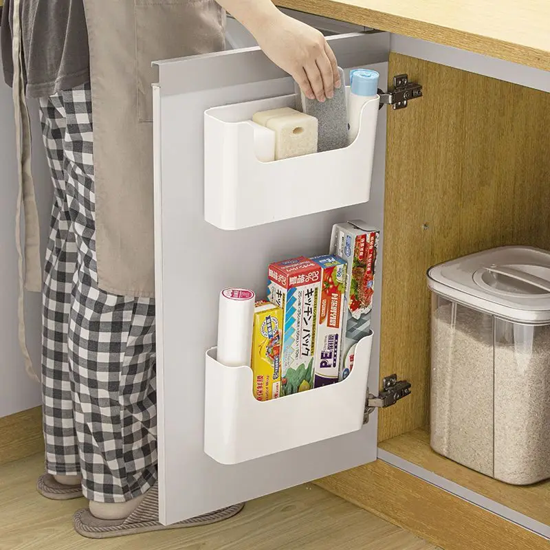 

Multifunctional Plastic Kitchen Storage Organization Punch Free Wall-Mounted Cabinet Storage Box For Kitchen Accessorie