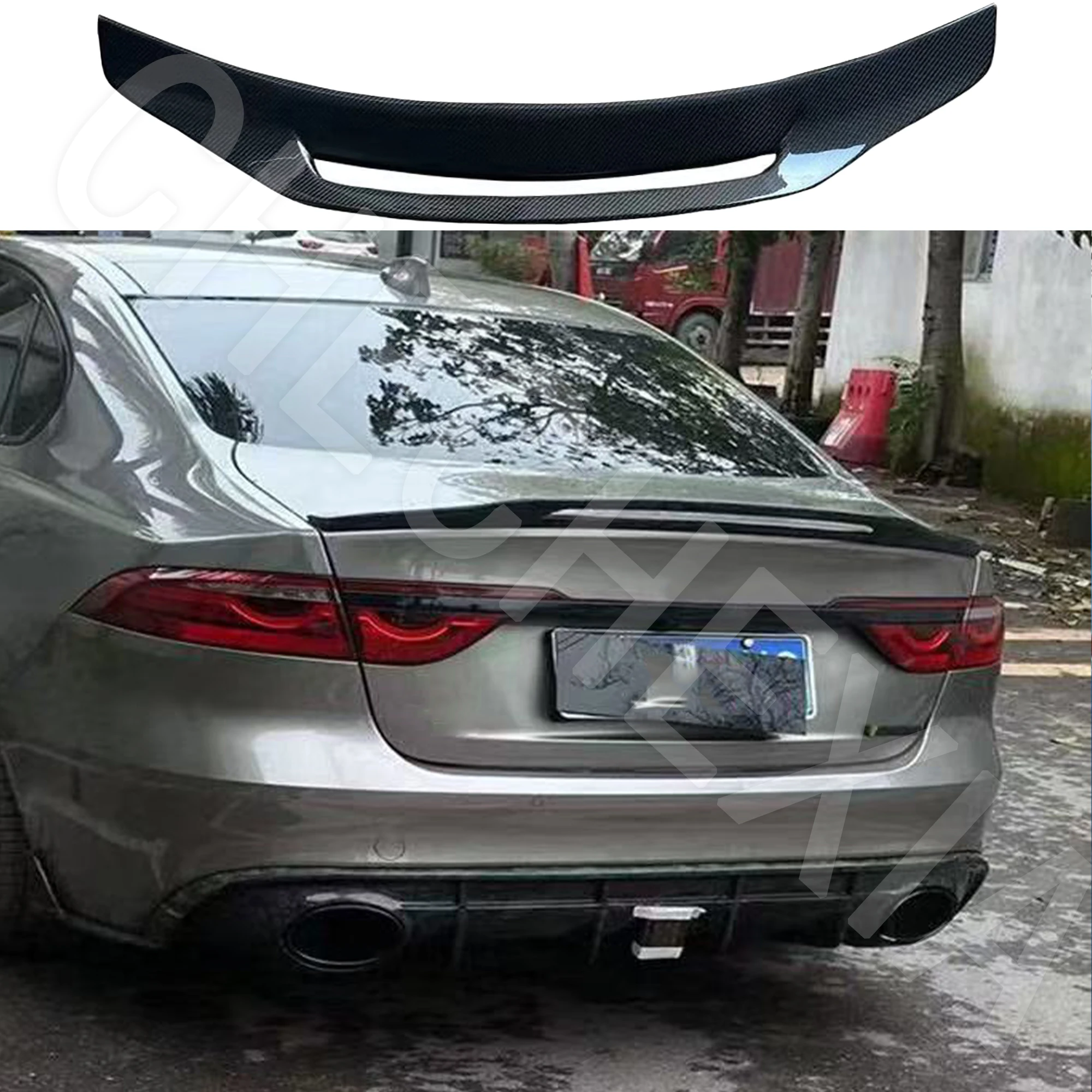 

For Jaguar XF XFL XFR XFR-S X260 2016-2023 Trunk Lip Car High-Quality Carbon Fiber Material Rear Spoiler GT Style
