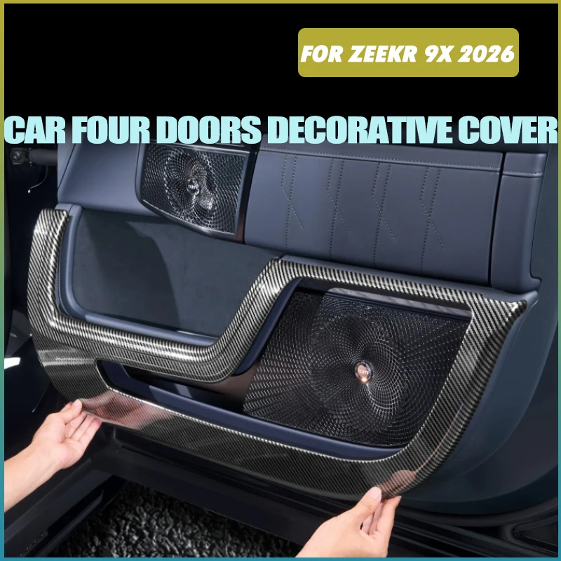 Car Four Doors Decorative Cover Fit for ZEEKR 9X‌ 2026 Modified Carbon Fiber Patterned Door Anti Kick Board Interior Accessories