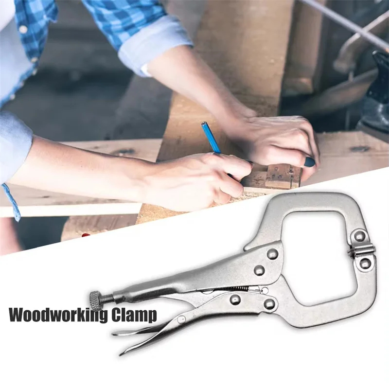 6.5inch Heavy-Duty Locking C-Clamp Pliers Adjustable Welding Clamp Clip and Regular Tips Woodworking Welding Fixing Hand Tool view 4