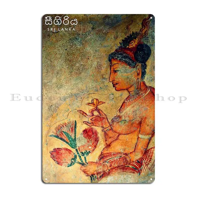 Sigiriya Fresco Metal Sign Cinema Wall Decor Wall Decor Create Mural Tin Sign Poster