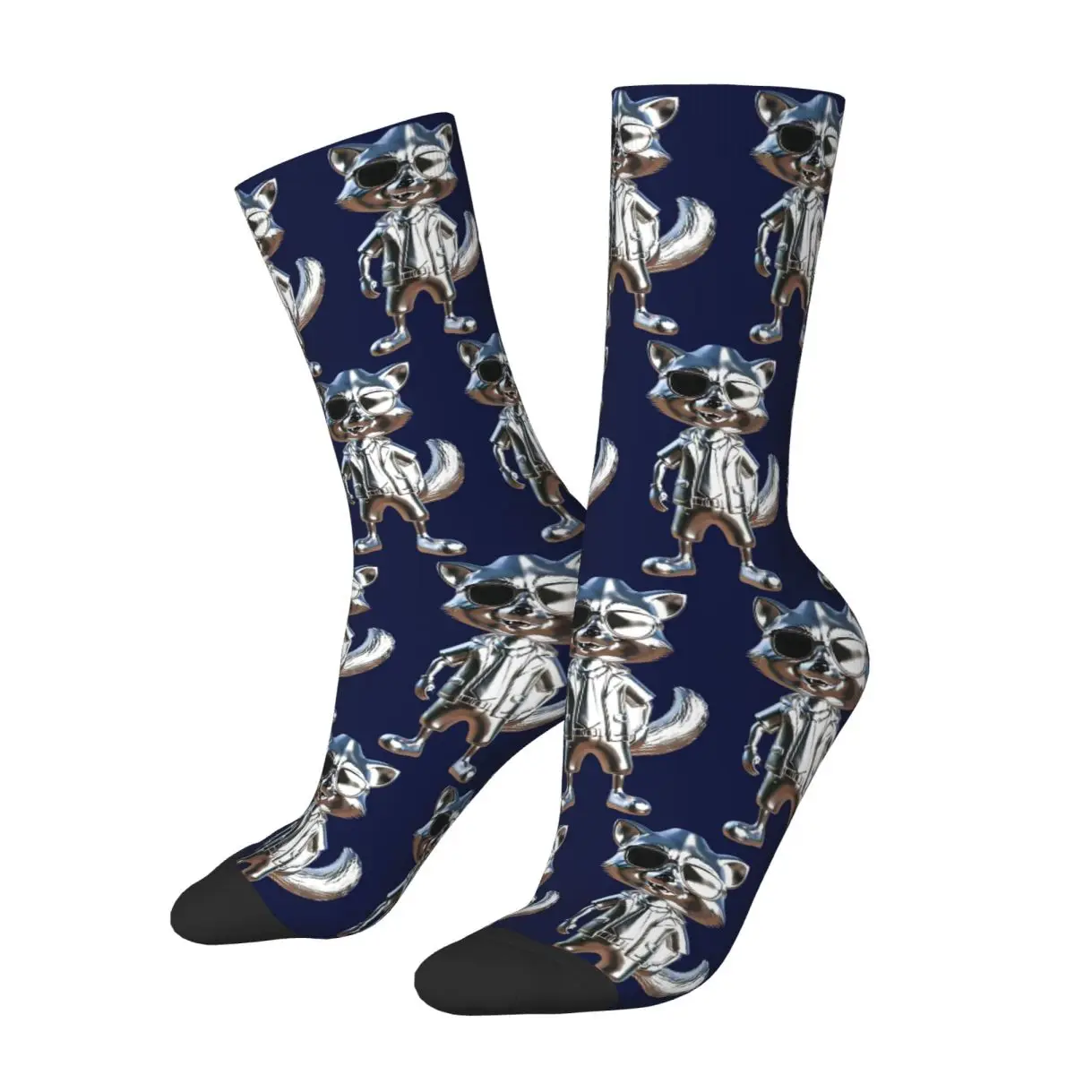 Cool Chrome Wolf Socks Harajuku High Quality Stockings All Season Long Socks Accessories for Man's Woman's Birthday Present