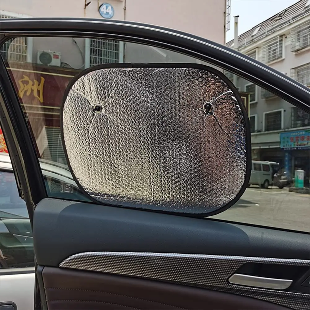 

2 pcs Double-Sided Silver Tone Reflective Car Film Sun Shield Summer Sunscreen Heat Insulation Sunshade Pad