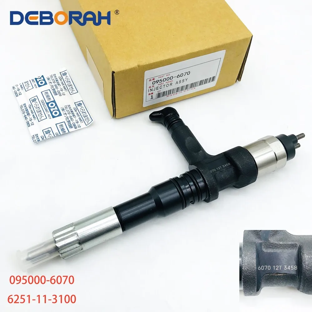 095000-6070 Diesel Fuel Injector for 6251-11-3100 for K/o-m/a-t/s-u 6D125 PC400-8 PC450-8