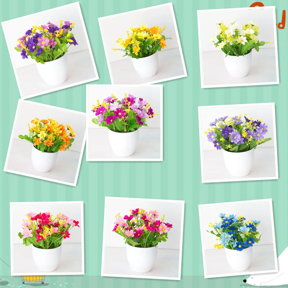 

Artificial Plastic Plant Bonsai Rose Peony Flower Potted Pot Fake Plant Potted Flower Home Room Table Decoration Party Wedding