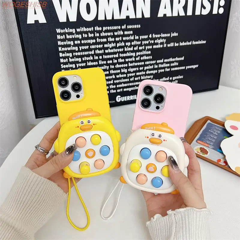 3D Play Game Boy Phone Case For iPhone 15 14 13 12 11 Pro Max X Xs XR 7 8 Plus 6 6s Release Stress Toys Whack A Mole Fundas