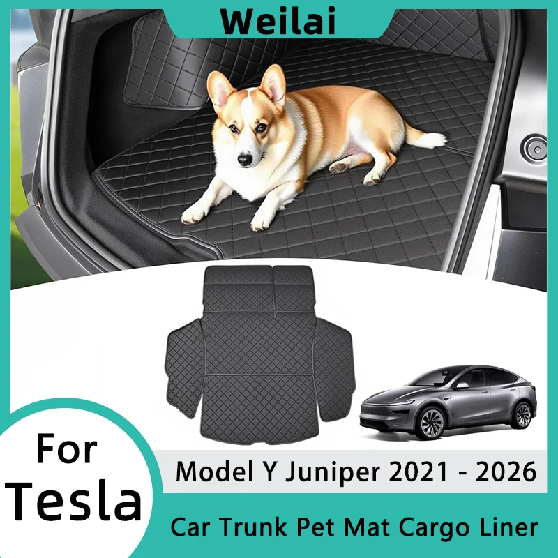 

For Tesla Model Y 2021-2026 Juniper Trunk Mat Cargo Liner All-Weather Waterproof Pet Mat Car Seat Covers Protector Mat Accessory