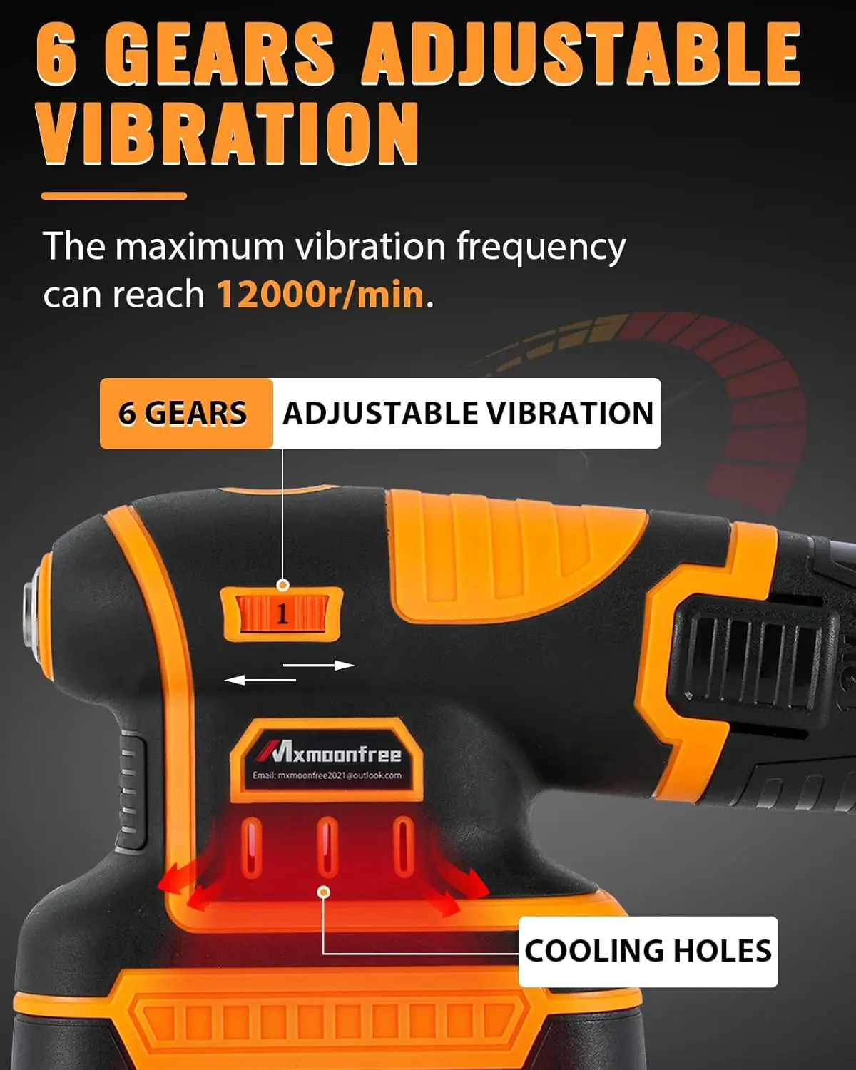 Vibrating Tile Installation Tool with 6 Adjustable Vibration Speeds, 2 Batteries Included, No Suction Cup