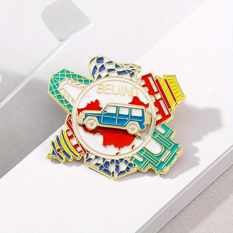 بروش تذكاري للجذب السياحي الصيني ، عش طائر تيانمين ، مكعب ماء ، إكسسوارات شعار ، ميدالية ، شعار #2