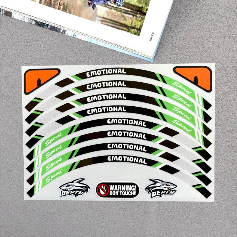 Reflective Motorcycle Wheel Sticker Rim Hub Tape Decals 10"12"13"14" Decoration for Suzuki Honda Accessories (for one wheel)