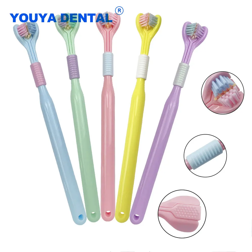 Soft Bristle Tooth Brush Three Sided Toothbrush Deep Oral Cleaning Safety Teeth Brushing Portable Travel Oral Care Health Tool