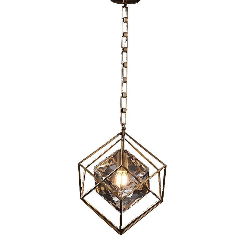 

Postmodern luxury brass crystal chandelier living room bedroom dining room atmosphere creative art geometric lamp