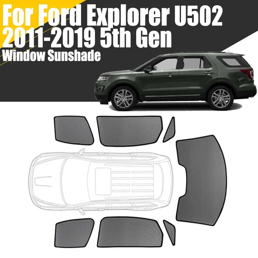 Custom Magnetic Car Window Sunshade For Ford Explorer U502 2011-2019 5th Gen SUV Curtain Mesh Front Windshield Frame Curtain