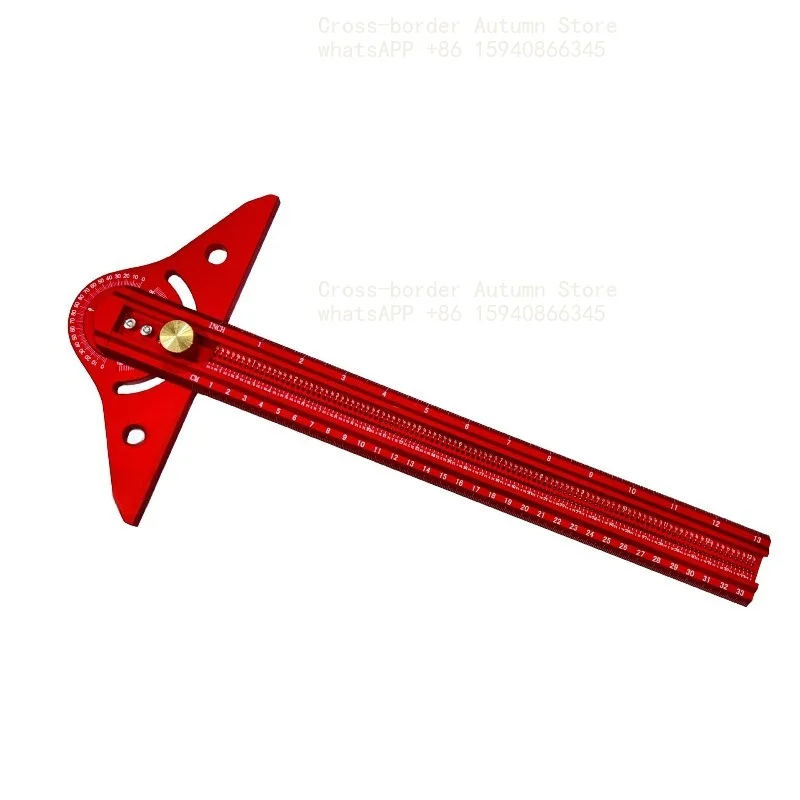 Adjustable Aluminum Woodworking Marking Ruler Multi‑Angle Hole Positioning Scribing Gauge Carpenter Layout Measuring Tool