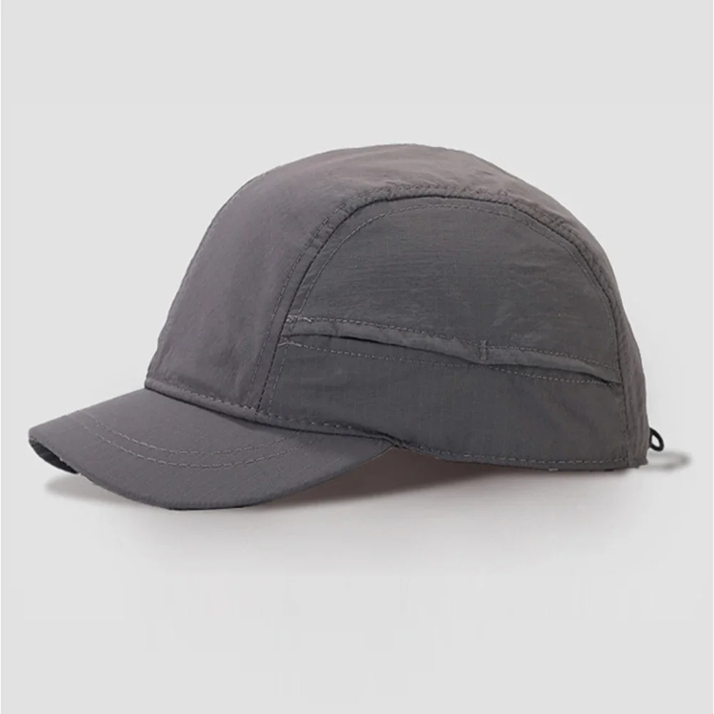 Lightweight Quick-Dry Solid Color Short-brimmed Baseball Cap Breathable Polyester Sun Protection Adjustable Buckle Closure