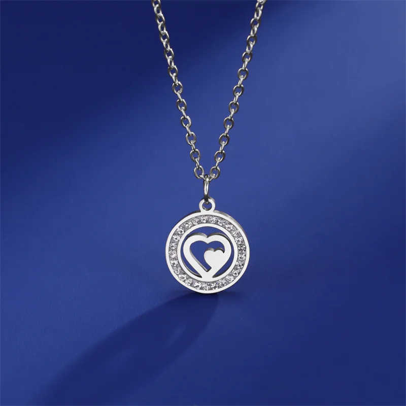 Trendy Edelstahl Strass Baum des Lebens Anhänger Halskette Für Frauen Charme Sommer Schlüsselbein Kette Schmuck Colgantes Cadena – Detail 6