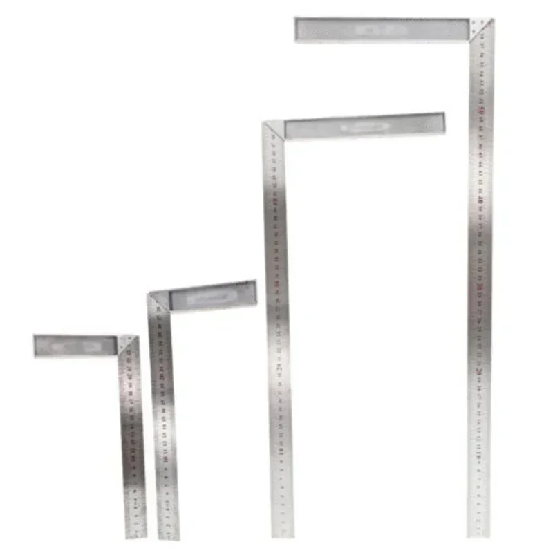 1pc 250mm-600mm L Shape Angle Square Ruler Construction Carpenter Ruler Aluminum Alloy Household Rulers Measuring Tool