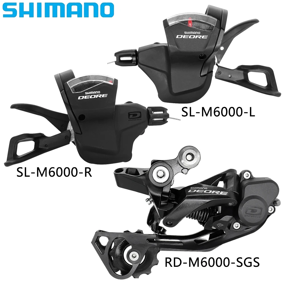 SHIMANO 10 Speed M6000 Bicycle Derailleur Left Right Shift Lever Long Cage Rear Derailleur for Mountain Bike Original Parts