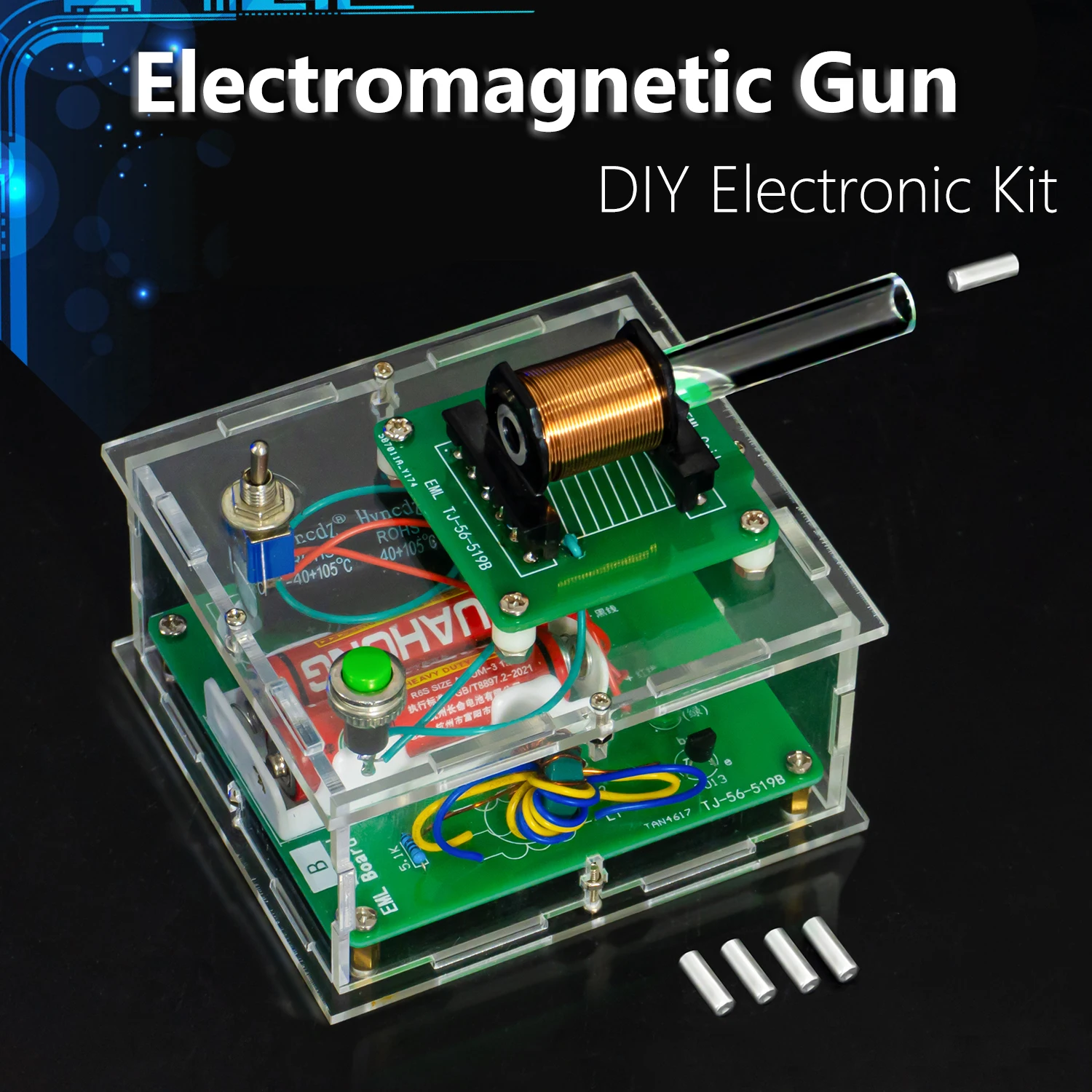 

Electromagnetic Cannon DIY Electronics Kit Long Range Primary Boost Circuit Soldering Practice Circuit Board