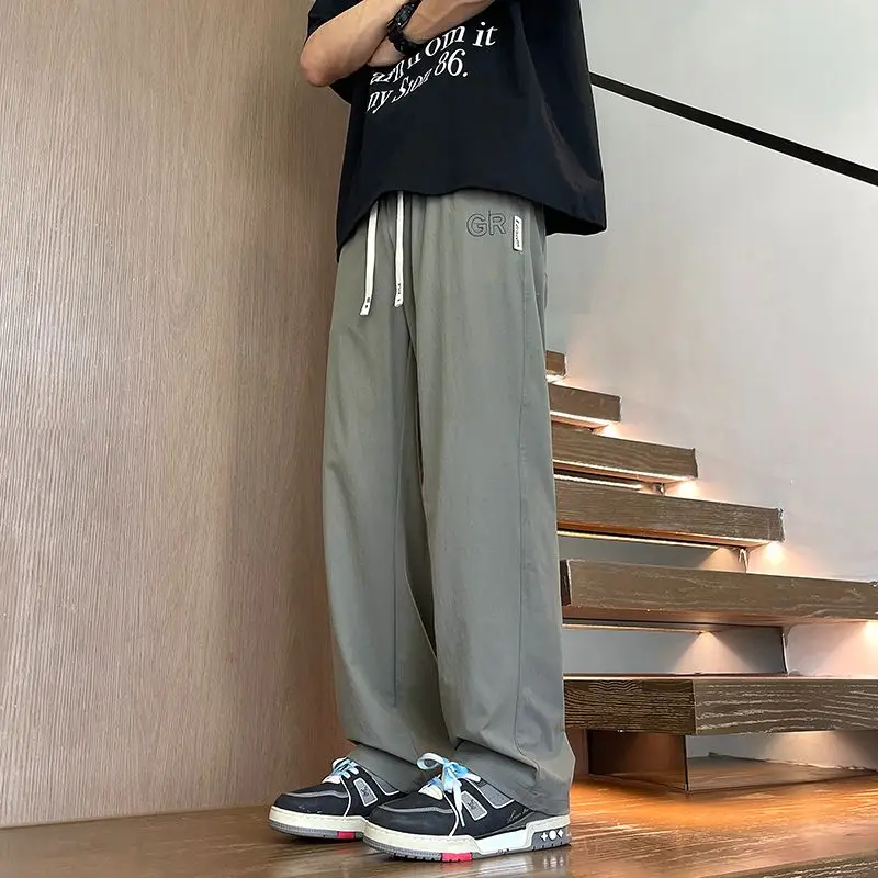 

2025 Hot Sale Summer Men's Causal Pants High Quality Men's Fashion Solid Versatile Workout Long Pants Baggy Jeans Y2k Trousers