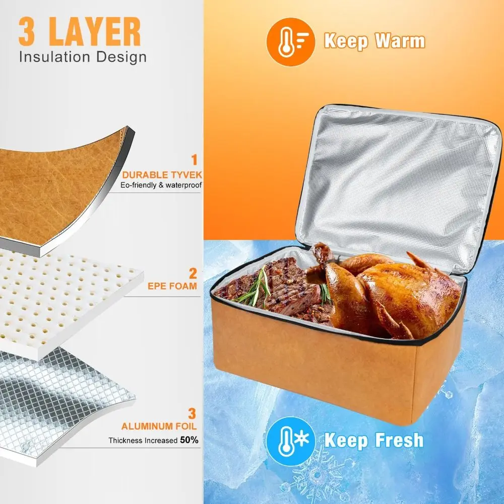 

New Reusable BBQ Resting Bag Large Capacity Durable Meat Bag Zipper Opening Barbecue Insulation Bag