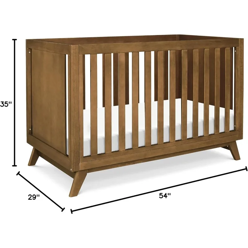 Otto 3-in-1 Convertible Crib in Walnut, Greenguard Gold Certified