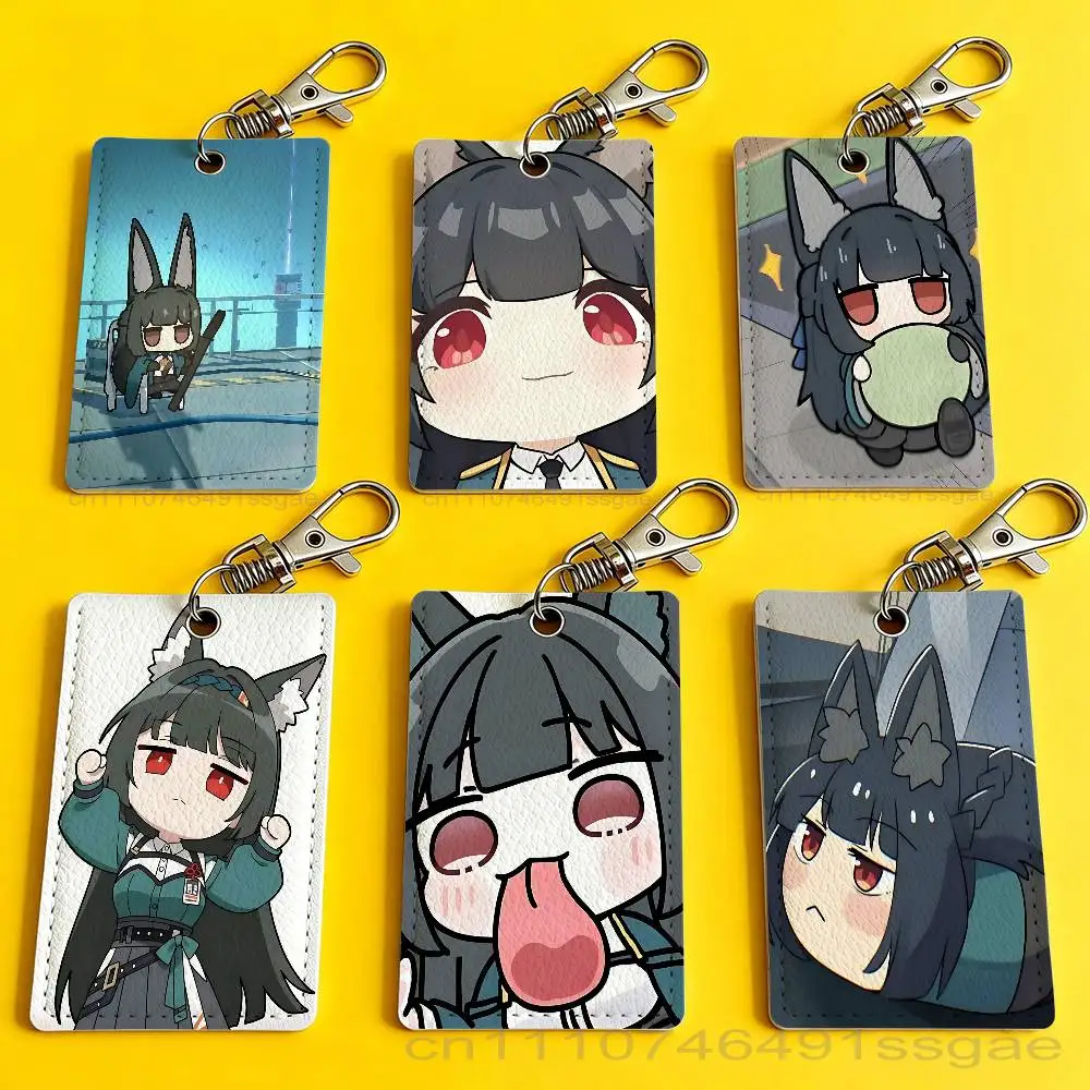 

ZZZ H-Hoshimi Miyabi Card Holder Men And Womenn Universal Antirust Keychain Learther Access Drop Key Tag Ring