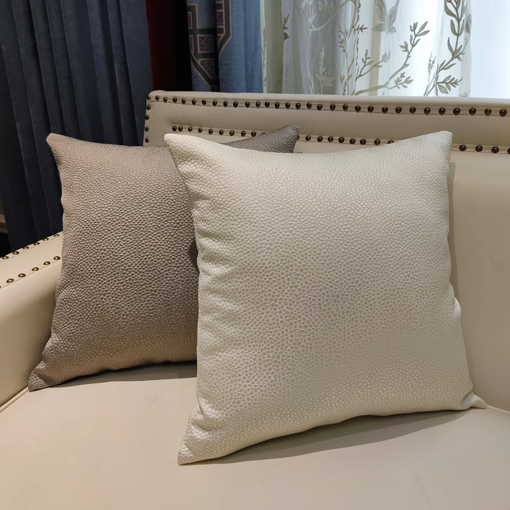 Modern Luxury Pillow Cover Litchi Stria Ivory Woven 45x45cm Home Decorative Sofa Chair Gift Cushion Case 1 Piece Pack