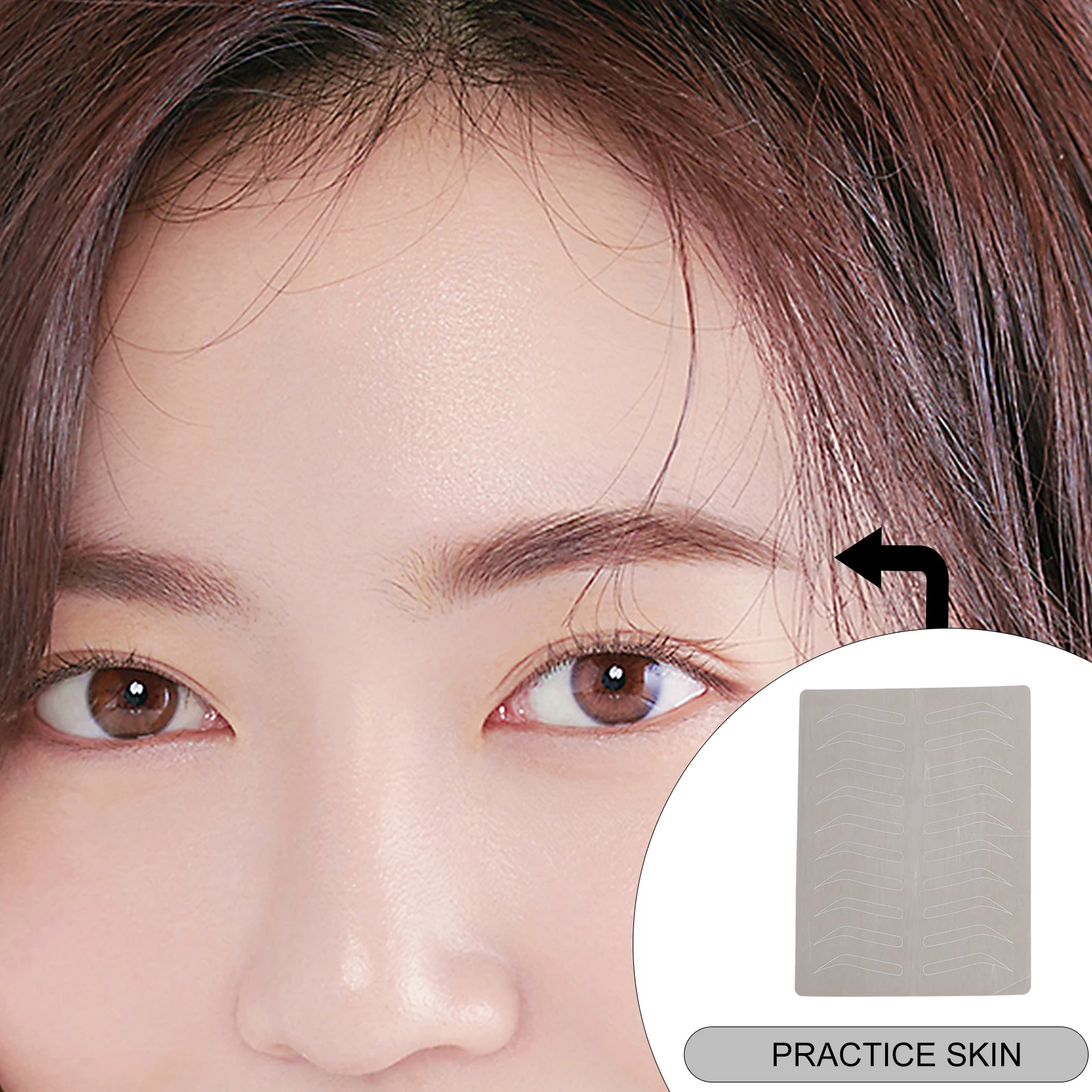 

3pcs Fake Eyebrow Tattoo Practice Skin Silica Gel Makeup Supplies Flexible Tattooing Tools Beginners Tattoos Accessories