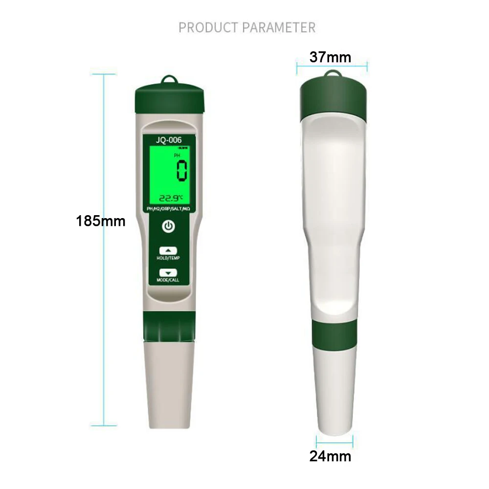 Digital PH Meter 10 in 1 Professional Water Quality Monitor Tester PH/EC/TDS/Salinity/Thermometer Multi-parameter Testing Meter