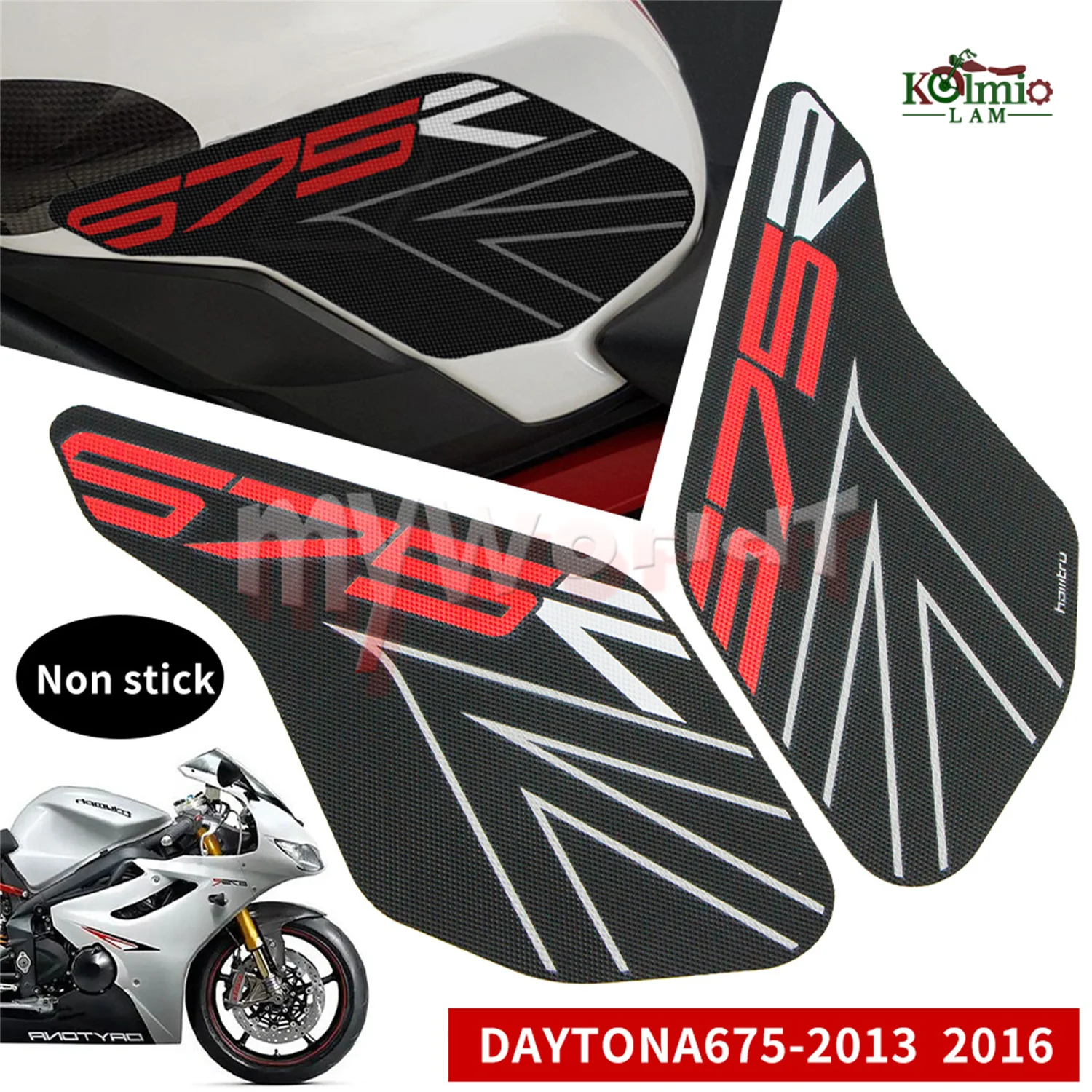 

Fit For Triumph Daytona 675 2013 - 2016 Side Knee Traction Decal Sticker Anti Slip Fuel Tank Pad Daytona675 2014 2015 13 14 15