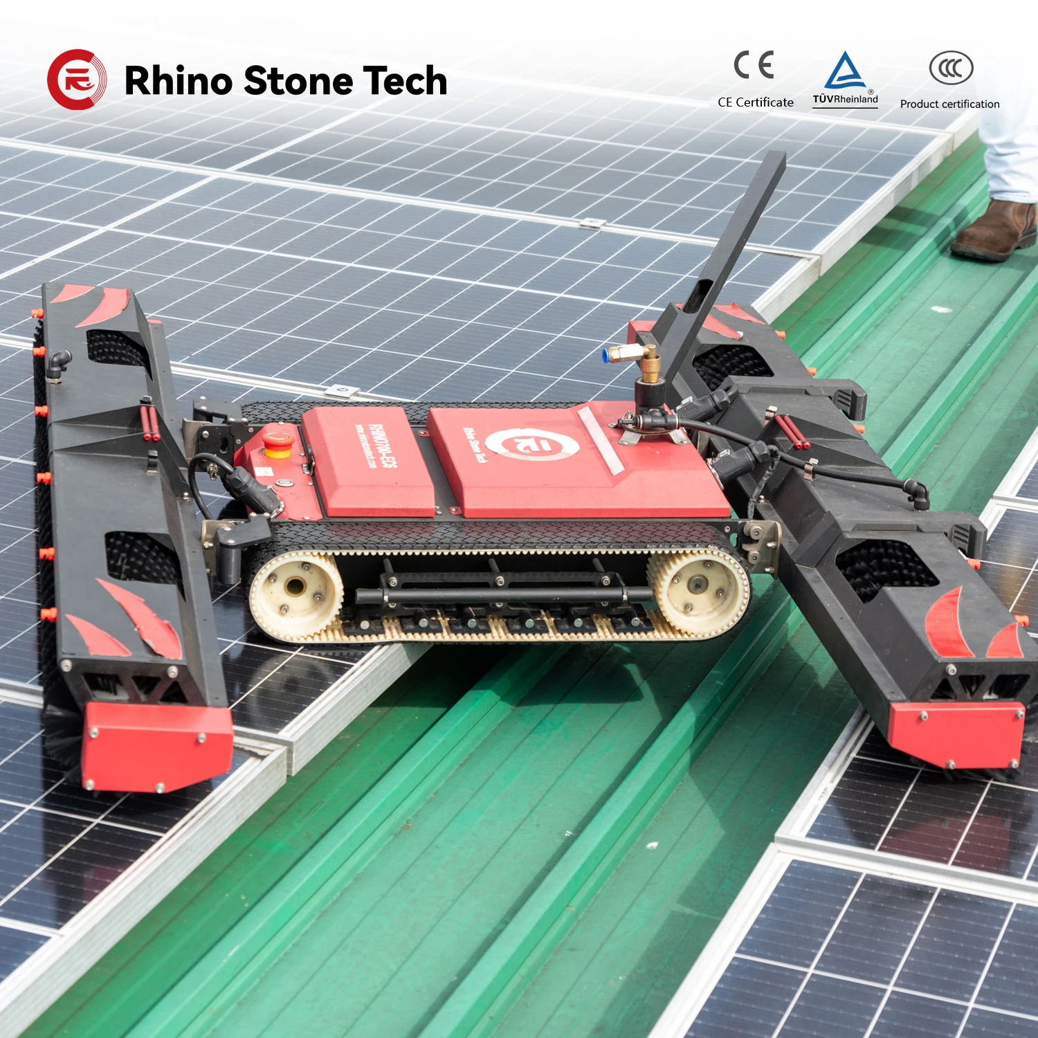 High-Efficiency Solar Panel Cleaning Robot Remote Control PV Panel Cleaning Machine for Commercial and Industrial Solar Farm view 3