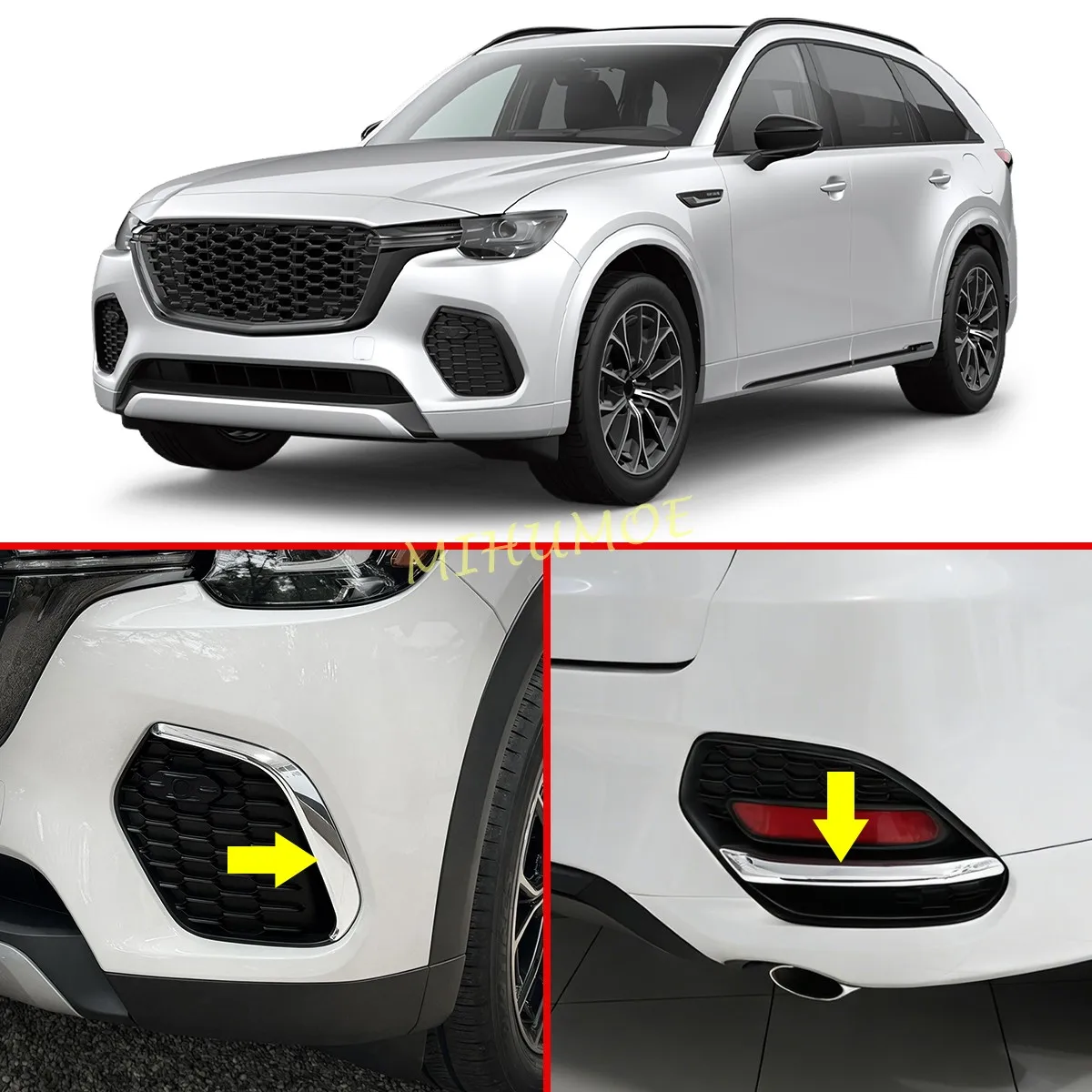 

For Mazda CX-70 CX70 KJ 2025 2026 2027 ABS Chrome Exterior Front Rear Foglight Cover Trim Fog Light Decoration Strip Accessories