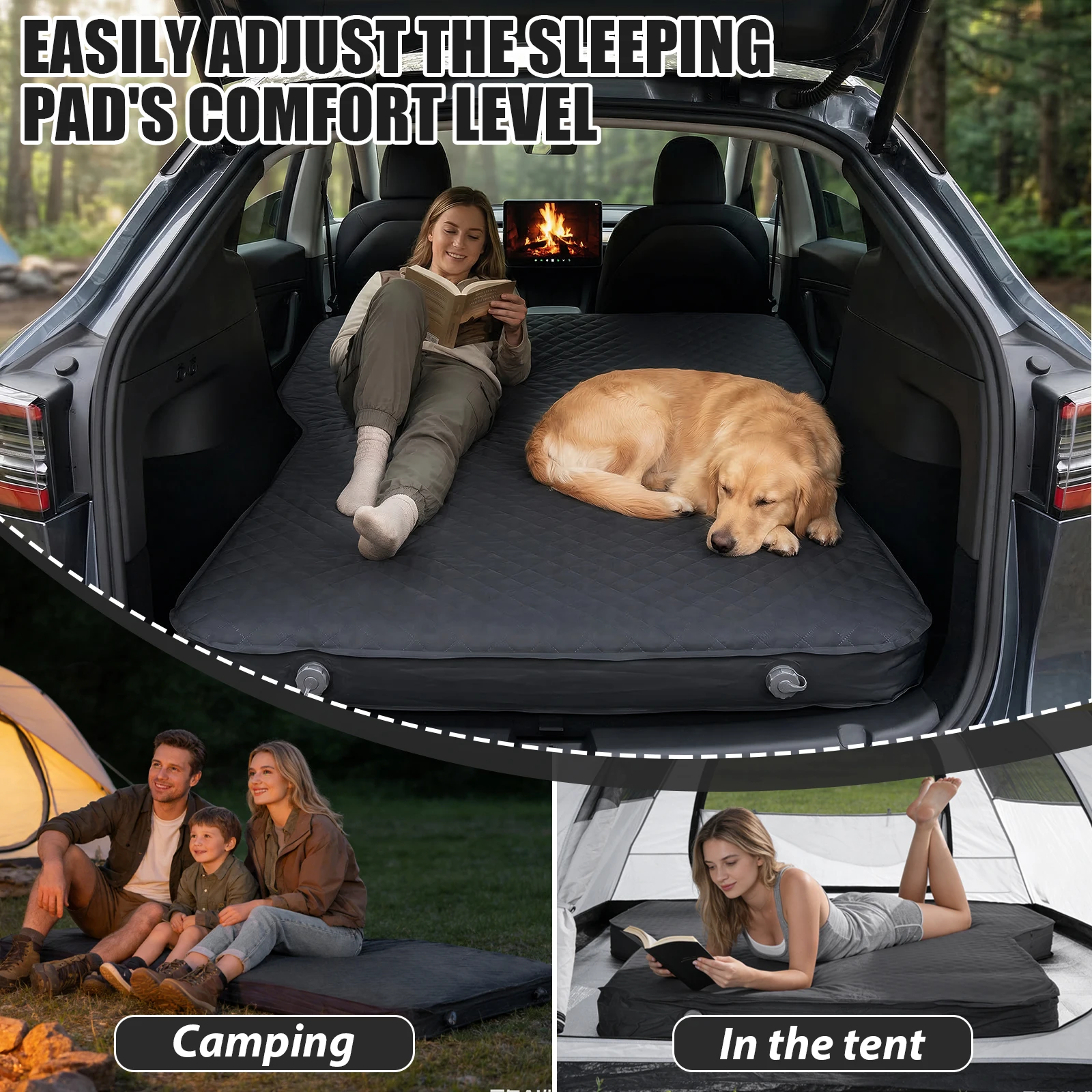 

Самонадувающийся автомобильный матрас с пеной для Tesla Model Y, самонадувающаяся кровать для сна для путешествий на природе