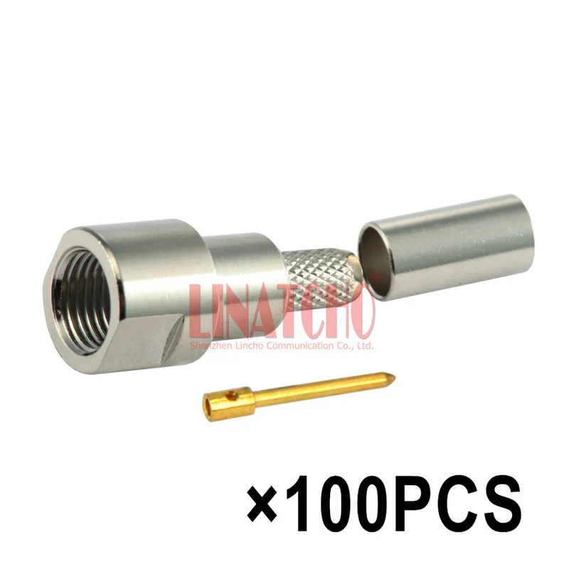 100PCS RF Coax 50-3 RG142 RG400 LMR195 RG58 3D-FB Cable Straight Crimp FME Male Plug Connector