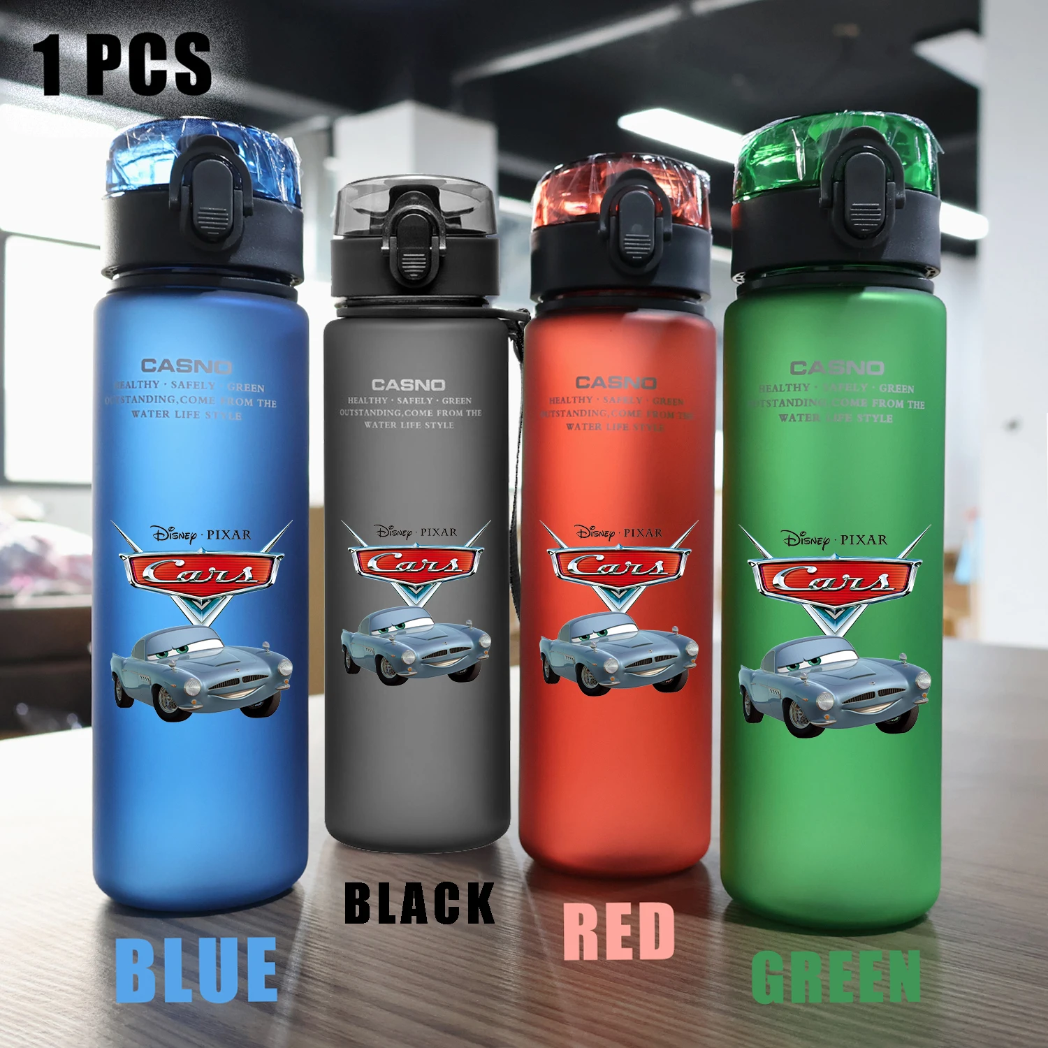 560ml Disney Cars Animation Movie Children Cartoon Portable Outdoor Camping Sports Fitness Water Cup Lightning McQueen Sally