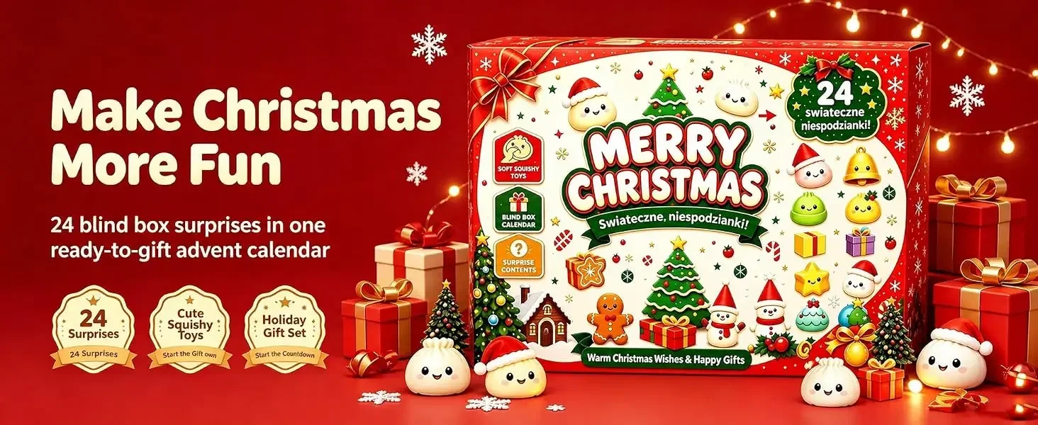 2026 Weihnachts-Squishies Adventskalender 24 Tage Countdown Adviento Navidad Dumpling Squishy Langsam Aufsteigend Quetschbar Heimdekoration Geschenk – Detail 1
