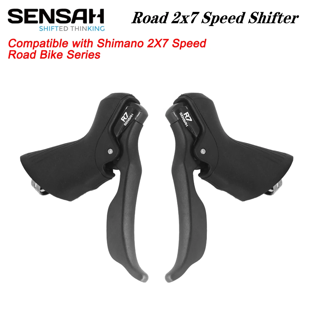 

SENSAH 2X7 Road Bike Shifters R7 14S peed Lever Brake Road Bicycle Derailleur Compatible R6800 Claris Sora st-a070 STI Derailer