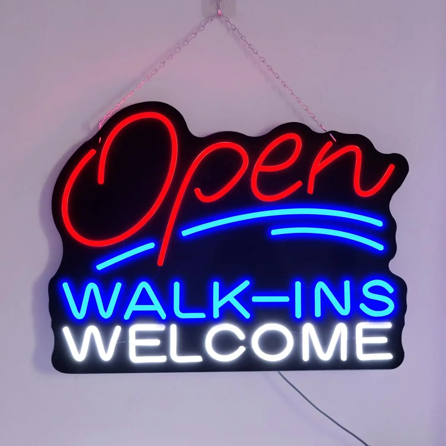 Large Open Walk Ins Welcom Neon Sign Dimmable Led Open Business Signs for Restaurant Barber Shop Bar Club Pub.Super Bright Light