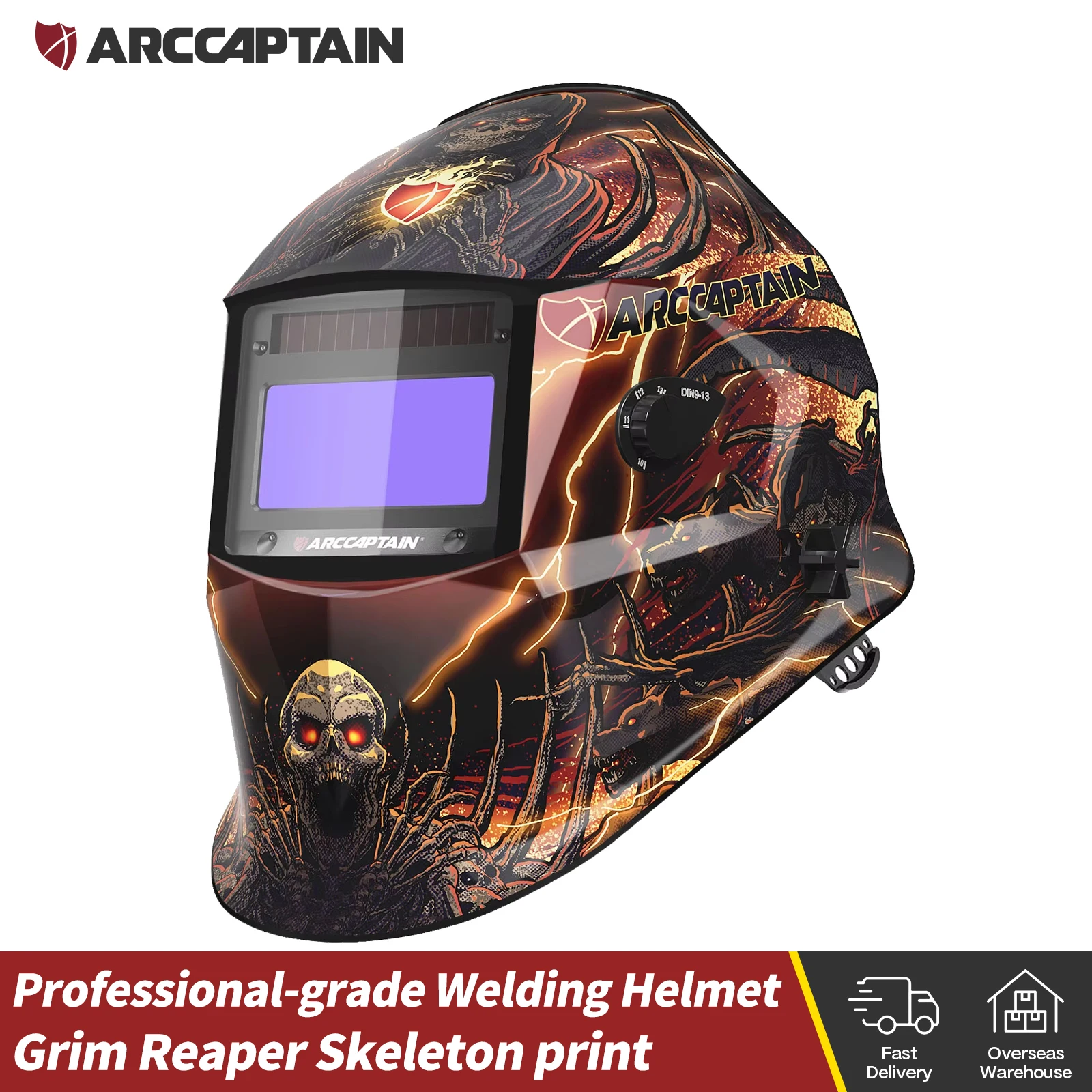 Masque de soudage à assombrissement automatique ARCCAPTAIN True Color avec 4 capteurs d'arc 1/25000s, pour soudeurs à l'arc, MIG, MAG, TIG, en nylon découpé