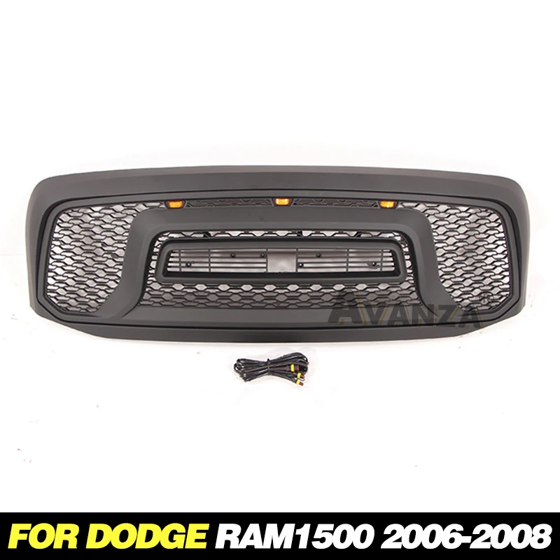 Auto Parts for DODGE RAM1500 2006-2008 grill with led lights front bumper grille modification accessories decoration