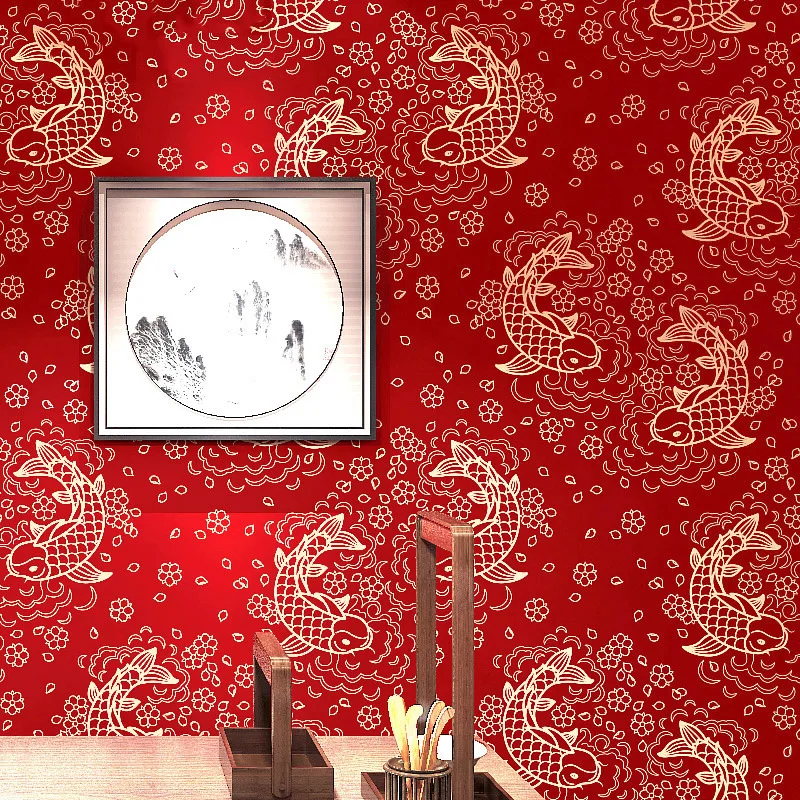 New Chinese Style Classical Wallpaper for Small Restaurant Decor Wall Decoration for Restaurant Hotel Private Room and Shop