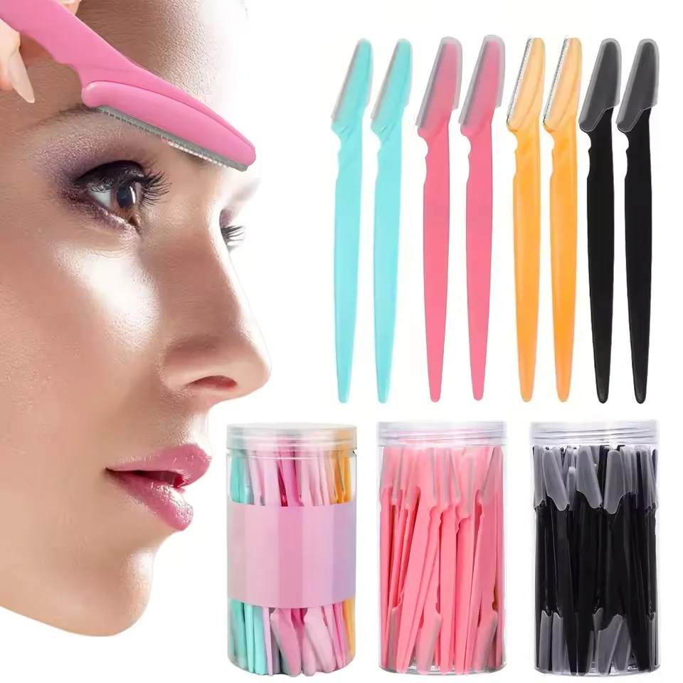 5/40 Piezas Depilador de Cejas, Recortador Facial Portátil, Depilación de Cejas, Herramienta de Maquillaje para Mujer