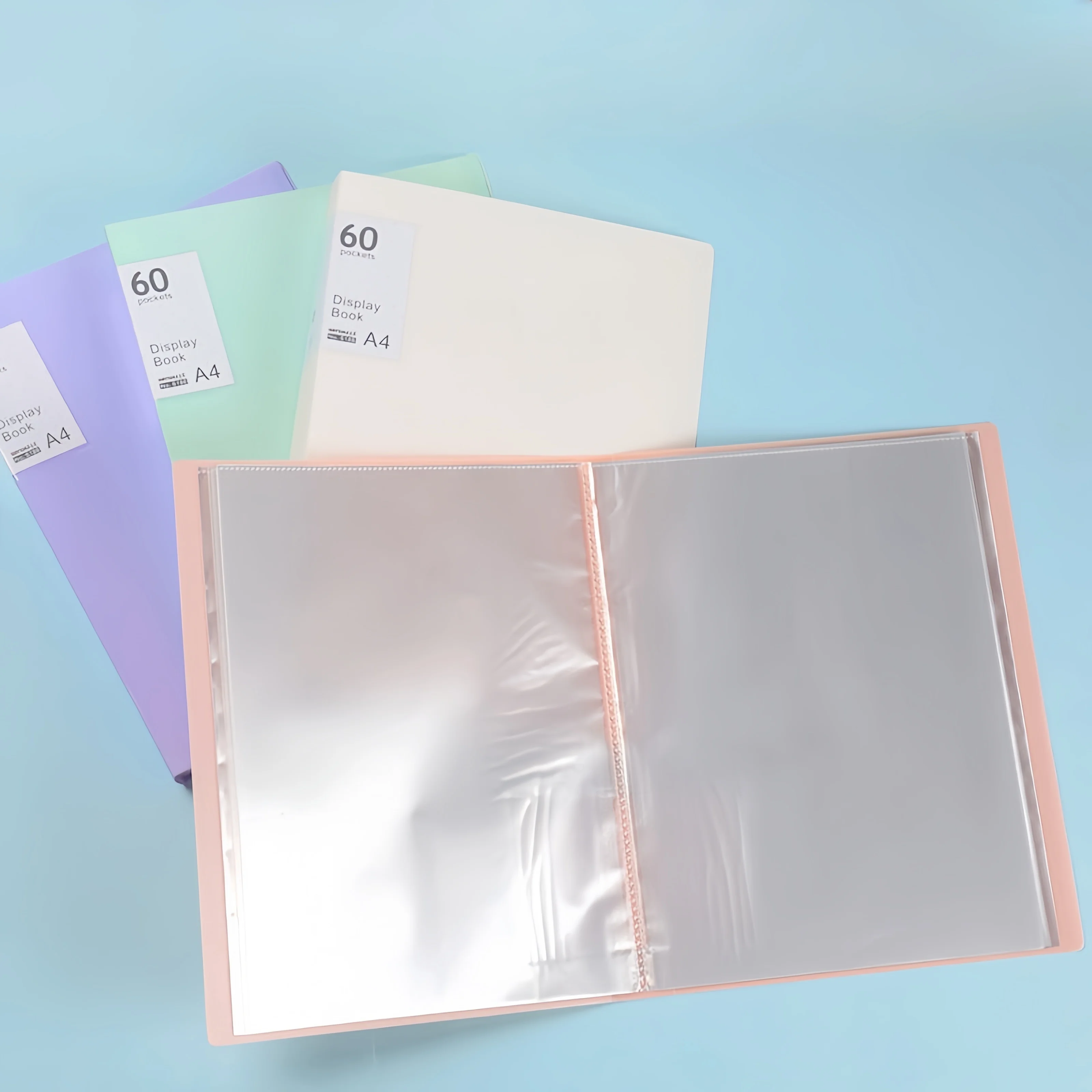 A4 Display Book with PP Material, 40 Pockets - Transparent Sheet Protector Presentation Folder for Documents