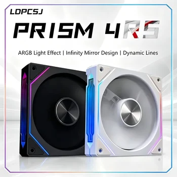 Ventilador para Caja de Ordenador LDPCSJ PRISM 4 RS de 12 cm ARGB de 4 Pines, Refrigeración Silenciosa de 12 V, Gran Volumen de Aire, 1200 RPM, para PC de Escritorio y Juegos 1