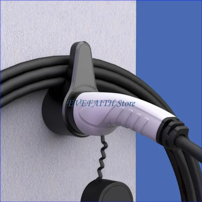 

124B Wall-Mount EVSE Nozzle Holsters Charging Cable Organizers For Electric Vehicle