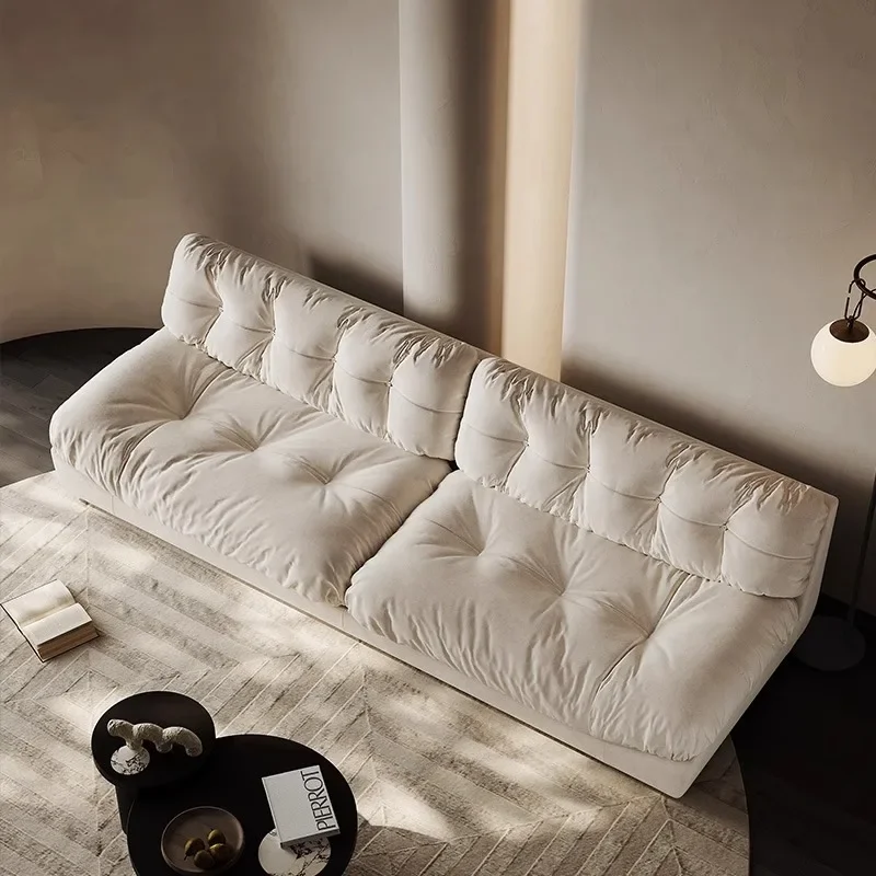 Cloud matte fabric sofa wabi sandy wind creative design sofa Nordic modern light luxury Italian living room