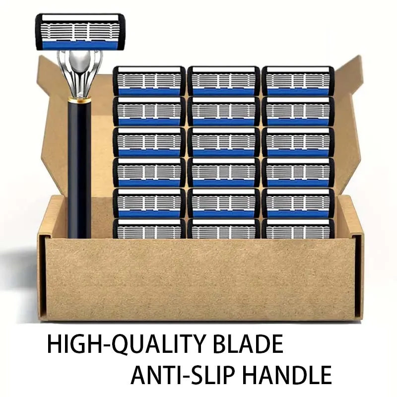 มีดโกนสำหรับผู้ชาย: ด้ามจับกันลื่น 2 อัน, ใบมีดคม 36 ใบ, โกนได้อย่างนุ่มนวลเป็นพิเศษ ปลอดภัย และไม่เจ็บ สิ่งที่ผู้ชายต้องมี