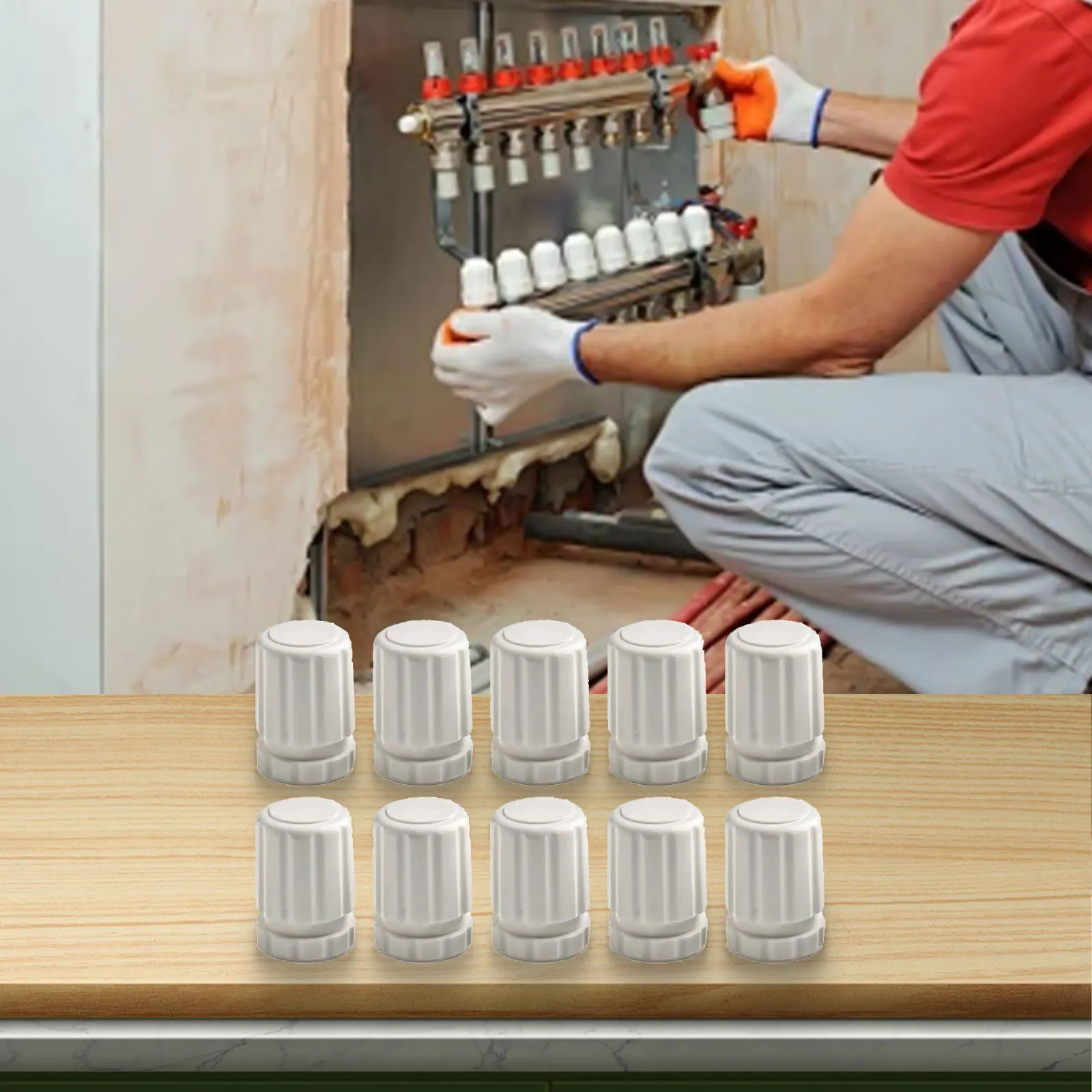 10pcs/set M30*1.5 White Hand Wheel Switches Floor Heating Water Distributor Valve Core Underfloor Heating Manifold Accessories